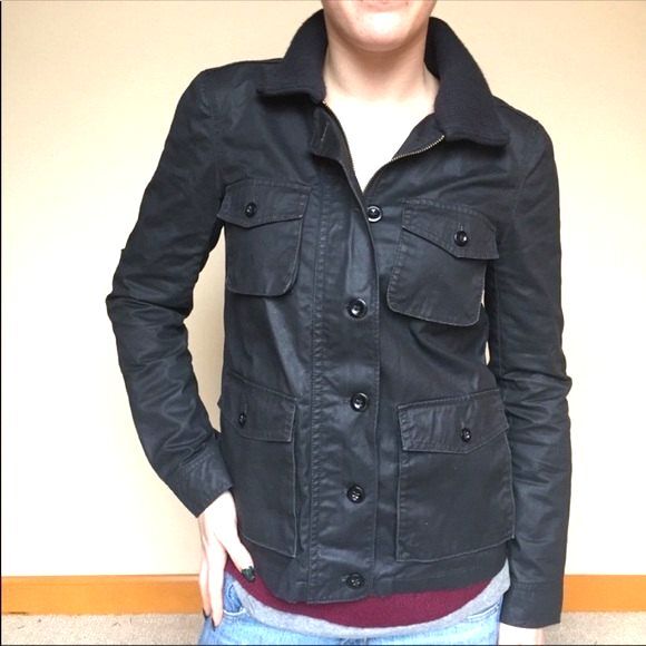 EC J. Crew Washed And Aged Waxed Utility Jacket Coat Size XS - Picture 1 of 8